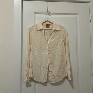 Tory Burch Womens Shirt Button Down Cream Beige